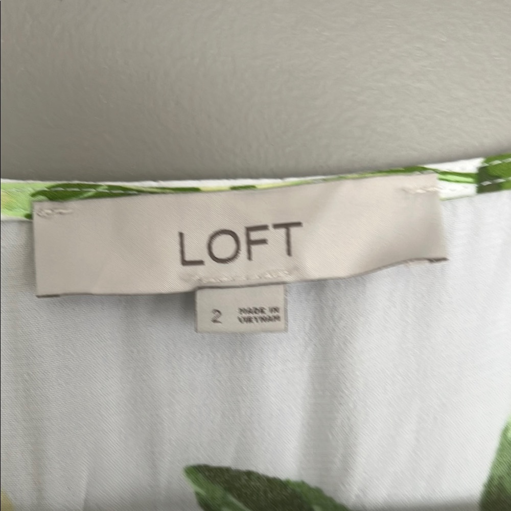 Loft Lemon Print Short Sleeve Summer Dress with Pockets - Picture 2 of 6